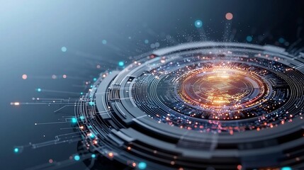 Decentralized Finance Logo on Digital Screen with Pastel Studio Background