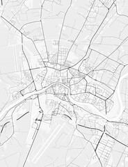 Map of Pisa, Italy. Perfect for posters, printing, wallpaper, and home decor. Maps with monochrome and black and white styles, suitable for those who want to customize