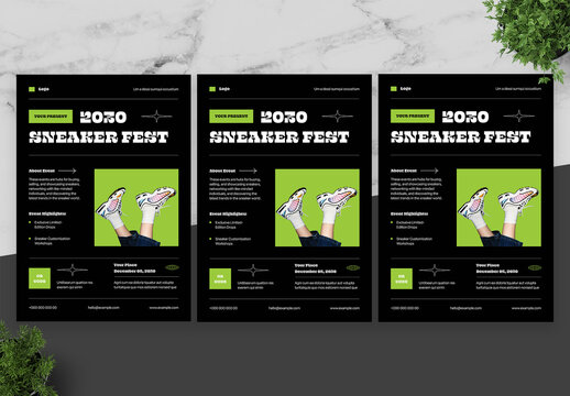 Black And Green Sneaker Flyer