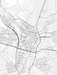 Map of Utrecht, Netherland. Perfect for posters, printing, wallpaper, and home decor. Maps with monochrome and black and white styles, suitable for those who want to customize