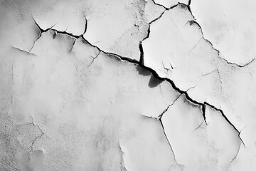 Obraz premium cracked white wall texture for background or design