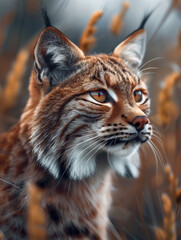 Obraz premium Majestic Geoffroy's Cat, Wild Feline, Grassland Wildlife