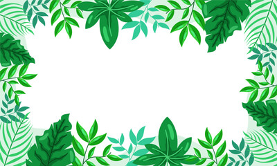 nature background with tropical leaf border