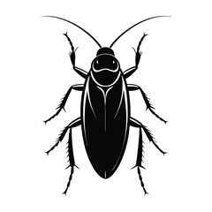 cockroach isolated on white. Cockroach silhouette, cockroach icon vector on white background
