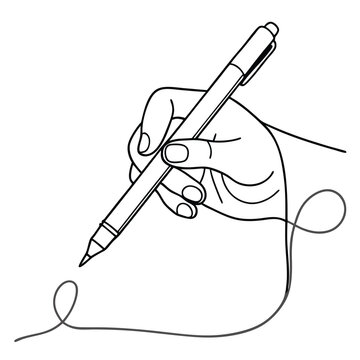 recommend clip art: line art hand writing continuous line art drawing hand with pen line art