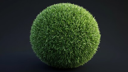 42.A seamless green sphere made up of tightly packed grass blades, forming a smooth, rounded surface with rich shades of green. The grass appears thick and well-manicured, creating a clean and