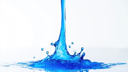 Water Splashing on White Background