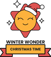 illustration of badge and label in the Christmas concept