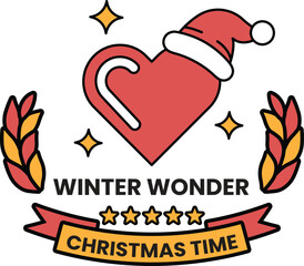 illustration of badge and label in the Christmas concept