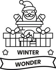 illustration of badge and label in the Christmas concept