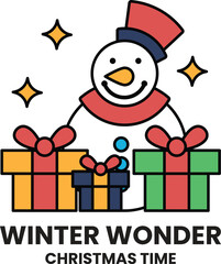 illustration of badge and label in the Christmas concept