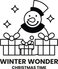 illustration of badge and label in the Christmas concept