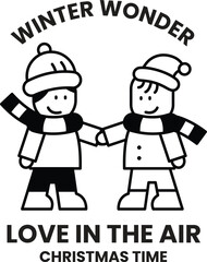 illustration of badge and label in the Christmas concept