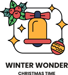 illustration of badge and label in the Christmas concept