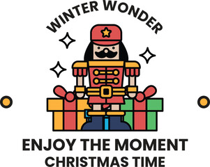 illustration of badge and label in the Christmas concept