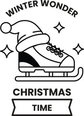 illustration of badge and label in the Christmas concept