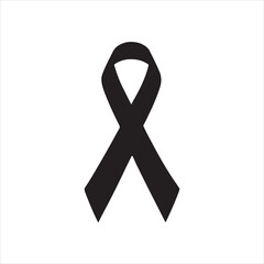 Awareness ribbon silhouette vector icon design whit a white background.