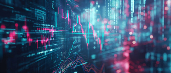 Dynamic Financial Data Display on a Futuristic Screen