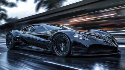 fast moving car on highway