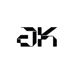 JK monogram logo design letter text name symbol monochrome logotype alphabet character simple logo