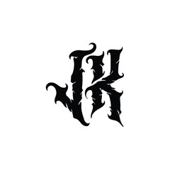 JK monogram logo design letter text name symbol monochrome logotype alphabet character simple logo