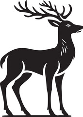 silhouette of a deer Black & White