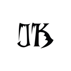 JK monogram logo design letter text name symbol monochrome logotype alphabet character simple logo