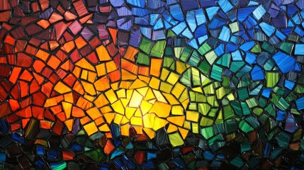 Colorful Mosaic Pattern of Geometric Shapes