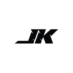 JK monogram logo design letter text name symbol monochrome logotype alphabet character simple logo