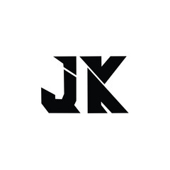 JK monogram logo design letter text name symbol monochrome logotype alphabet character simple logo