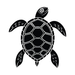 turtle Silhouette Vector Icon.