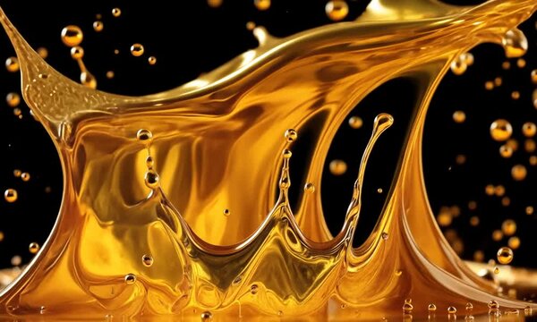 Golden Liquid Splash in Slow Motion