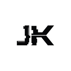JK monogram logo design letter text name symbol monochrome logotype alphabet character simple logo