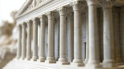 Naklejka premium small clay model of neoclassical rotunda featuring detailed columns and architectural elements, showcasing craftsmanship and design