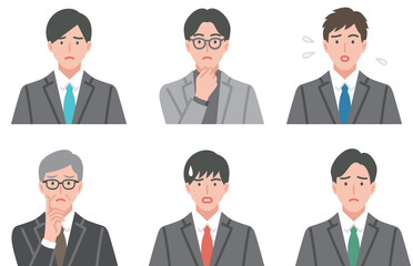 スーツを着た男性の様々な表情