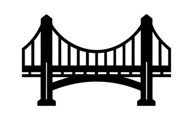 Travel hanging bridge gate with sketch vector icon design