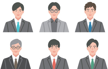 スーツを着た男性の様々な表情