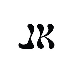 JK monogram logo design letter text name symbol monochrome logotype alphabet character simple logo