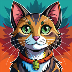 cat cartoon vector illustration isolated in white background