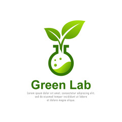 Green lab with leaf and bottle lab logo