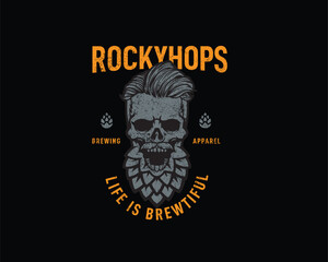 Fototapeta premium Rocky Hops brewery logo