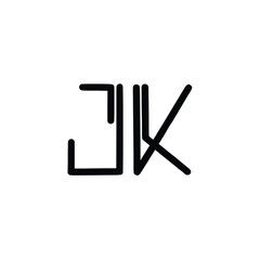 JK monogram logo design letter text name symbol monochrome logotype alphabet character simple logo