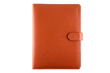 leather notebook, diary book, agenda planner isolated on white or transparent background, png file