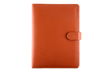 leather notebook, diary book, agenda planner isolated on white or transparent background, png file