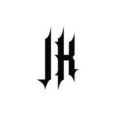 JK monogram logo design letter text name symbol monochrome logotype alphabet character simple logo