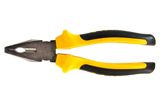 Pliers isolated on white, transparent background, png file