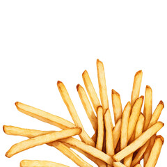 Crispy French Fries on Transparent Background