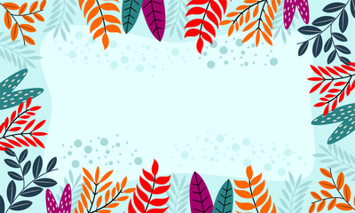 Flat abstract floral leaves background