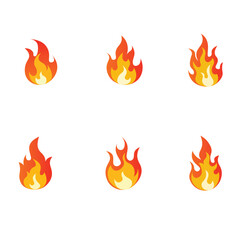 Fire flames set
