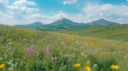 alpine meadow with flowers